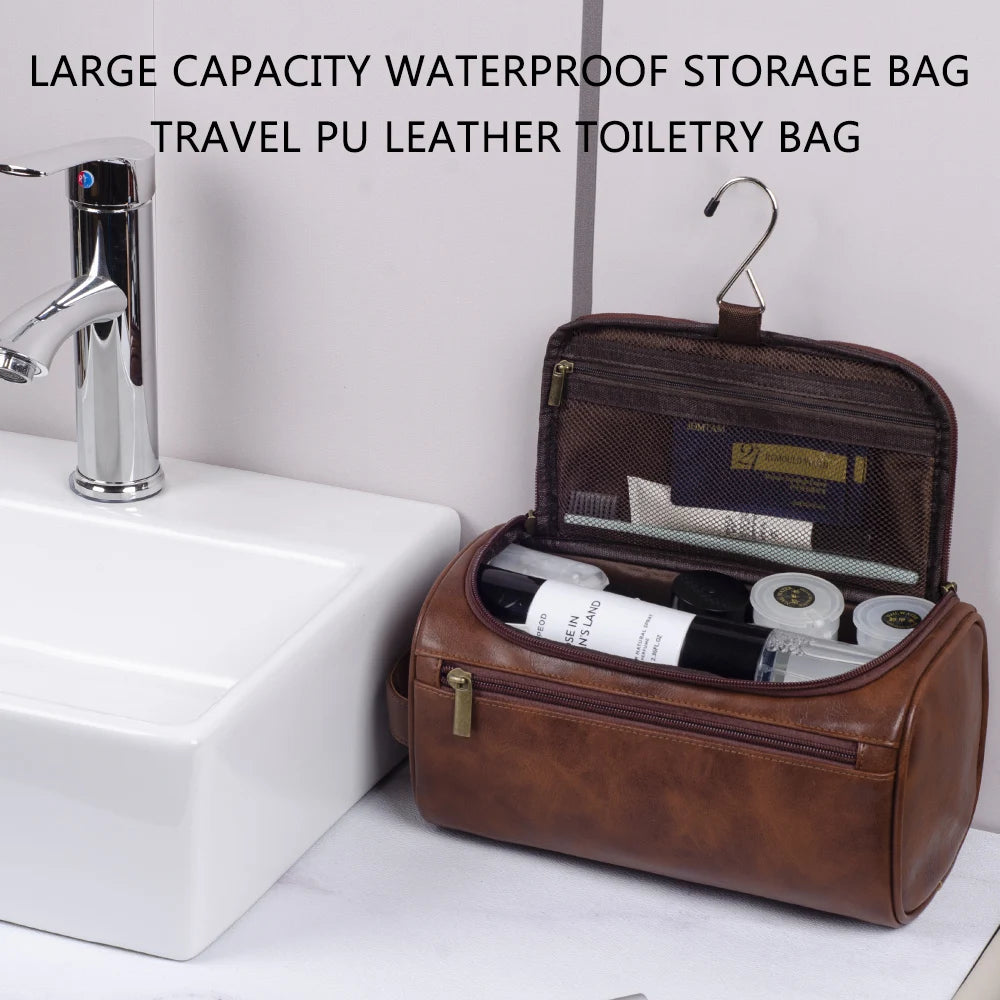 Trousse de Toilette en Cuir Élégance Homme