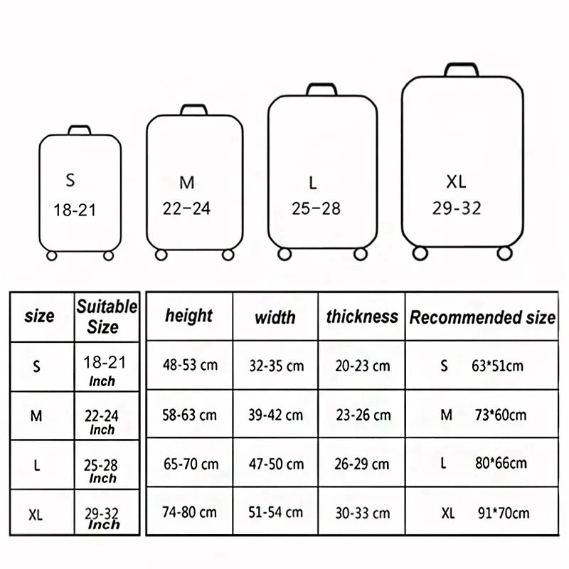 housses de protection pour valise avec motifs