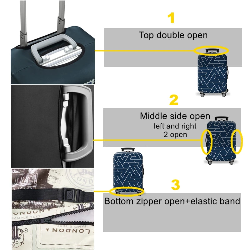housses de protection pour valise avec motifs