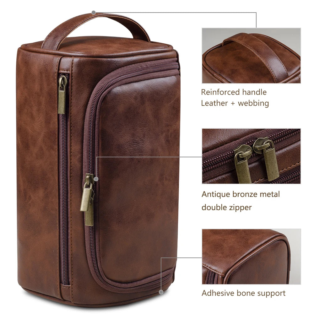 Trousse de Toilette en Cuir Élégance Homme