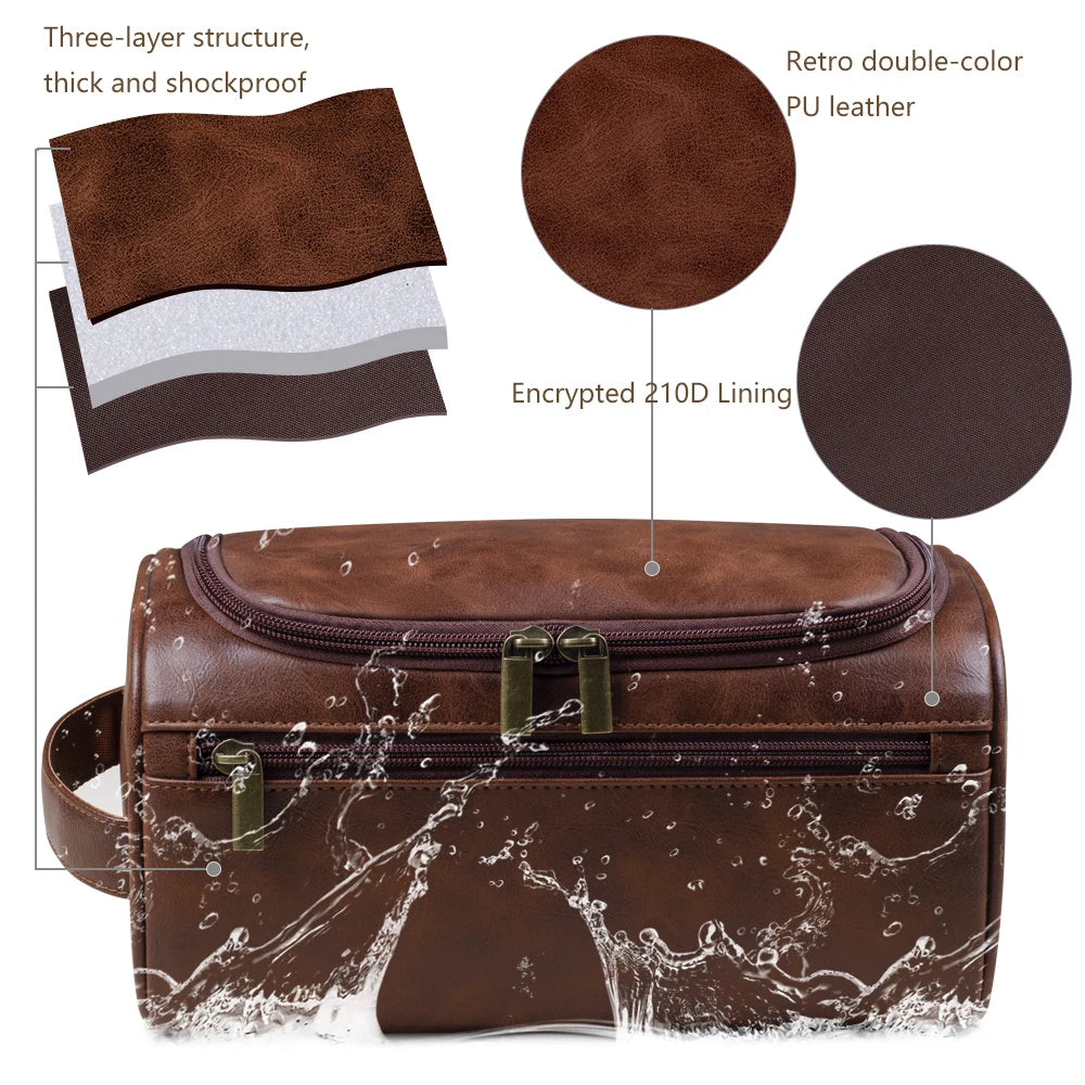 Trousse de Toilette en Cuir Élégance Homme