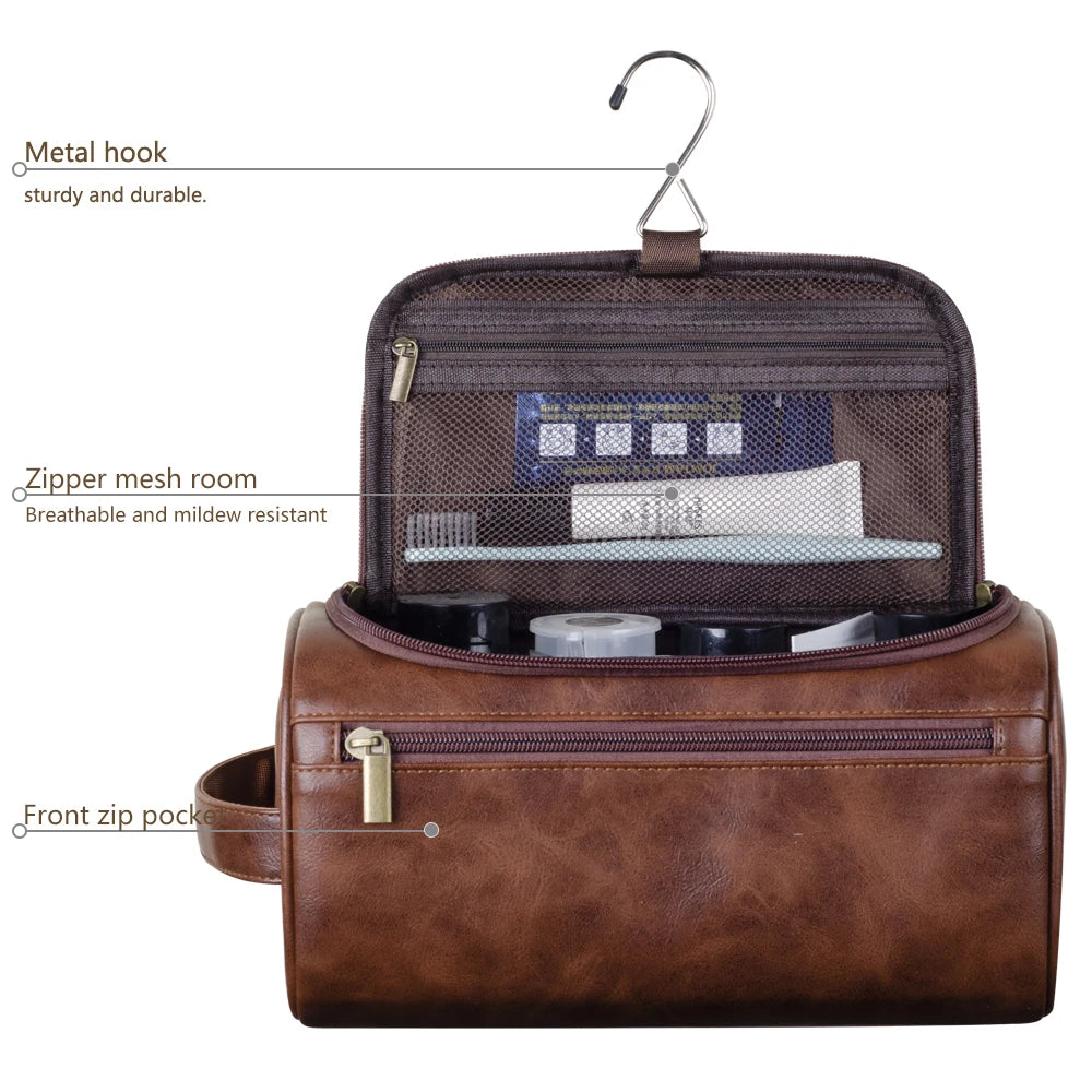 Trousse de Toilette en Cuir Élégance Homme