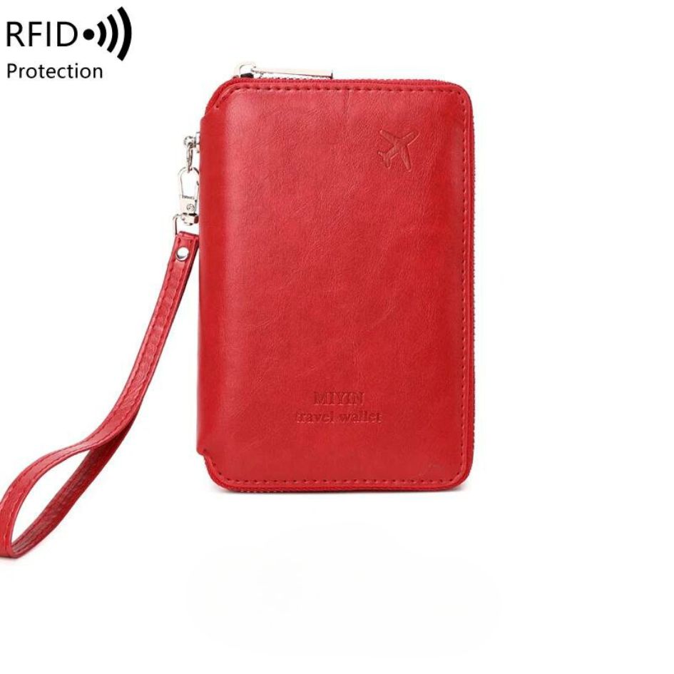 Porte-passeport RFID en cuir