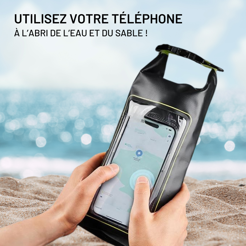 Sac étanche de 2L avec Écran tactile, Idéale pour la Plage, Rafting, Sports nautiques