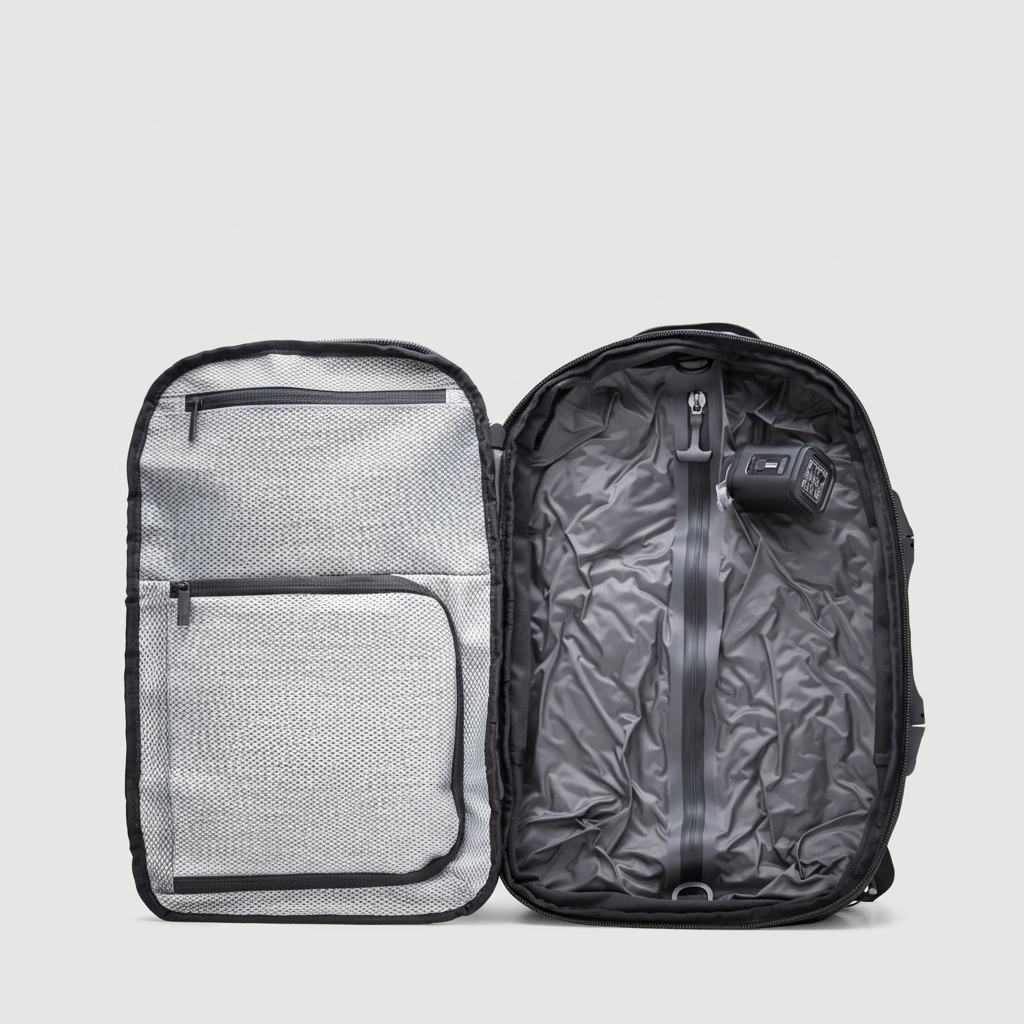 Intérieur du sac ouvert