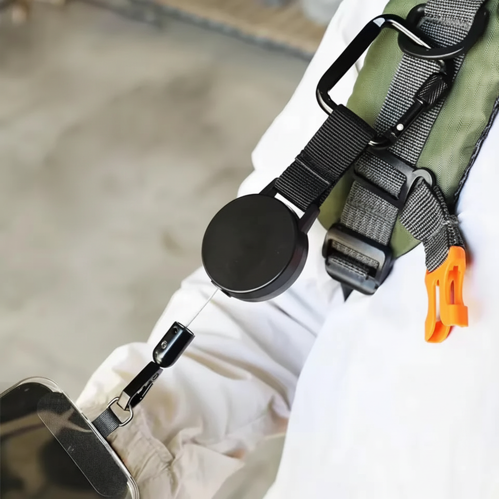 Lanière anti-vol sur sac à dos